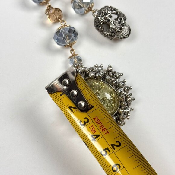 NWT Vintage Y2K Betsey Johnson Chunky Chain Pendant Necklace Gold Skull - Picture 14 of 16